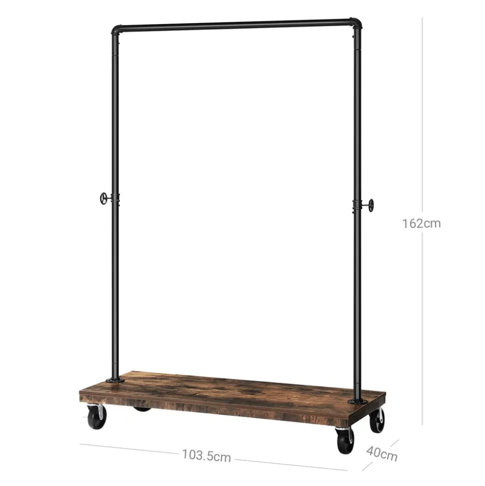 Outlet SONGMICS Portant planche industriel Marron Rustique + Noir