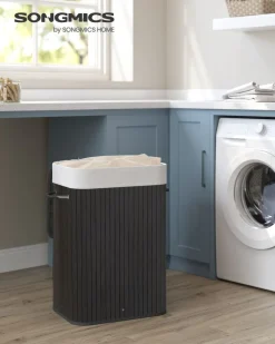 Discount SONGMICS Portant roulettes industriel Brun Vintage Noir