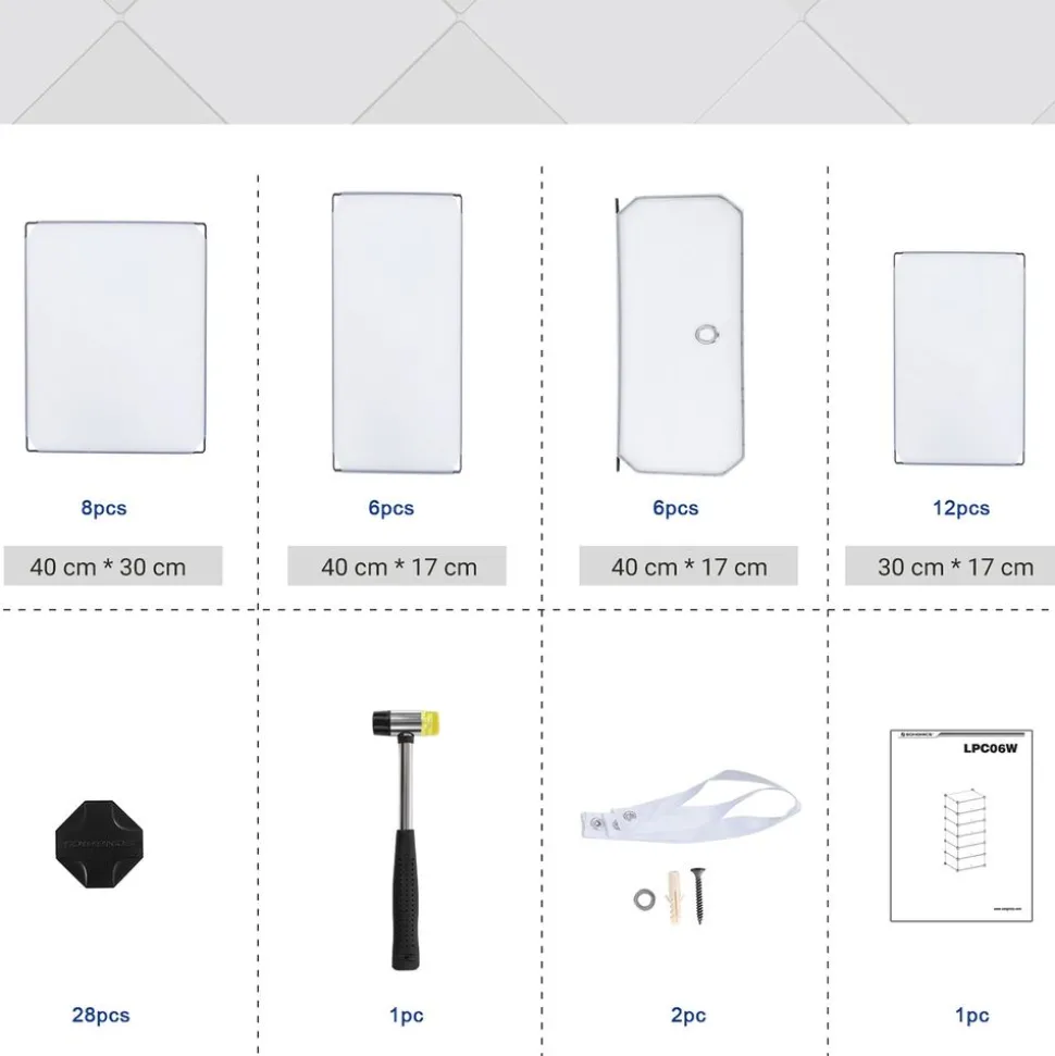 Fashion SONGMICS Portant tringle étagère