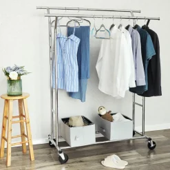 New SONGMICS Portant vêtements 2 barres métal