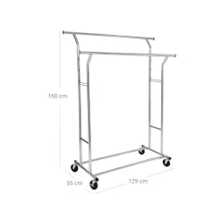 New SONGMICS Portant vêtements 2 barres métal