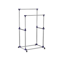 Store SONGMICS Portant vêtements 2 barres bleu