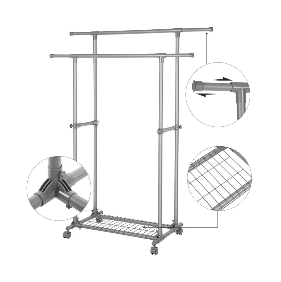 Fashion SONGMICS Portant vêtements Gris