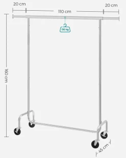 Store SONGMICS Portant vêtements métal