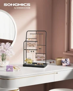 Flash Sale SONGMICS Porte-bijoux doré et blanc