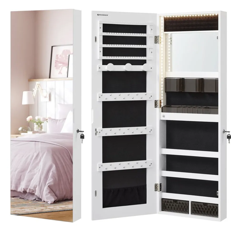 New SONGMICS Porte-bijoux en métal avec plateau doré