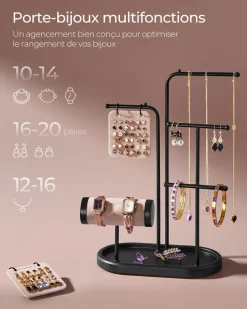 Shop SONGMICS Porte-bijoux en métal doré métallique