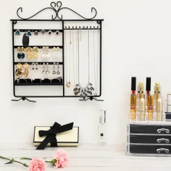 Best SONGMICS Porte-bijoux suspendable noir Blanc