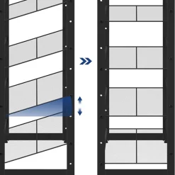 New SONGMICS Portemanteau à roulettes double barre marron rustique