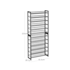 New SONGMICS Portemanteau à roulettes double barre marron rustique