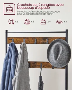 Flash Sale SONGMICS Portemanteau banc industriel