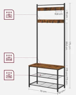 Flash Sale SONGMICS Portemanteau banc industriel