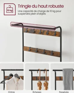 Store SONGMICS Porte-manteau 3-en-1