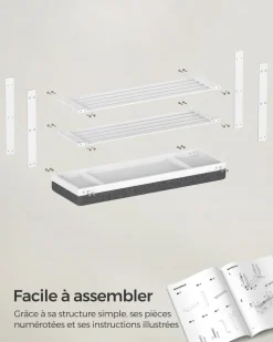 Fashion SONGMICS Porte-manteau et banc à chaussures 3 niveaux beige naturel