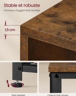 Shop SONGMICS Porte-manteau et banc à chaussures Marron Rustique