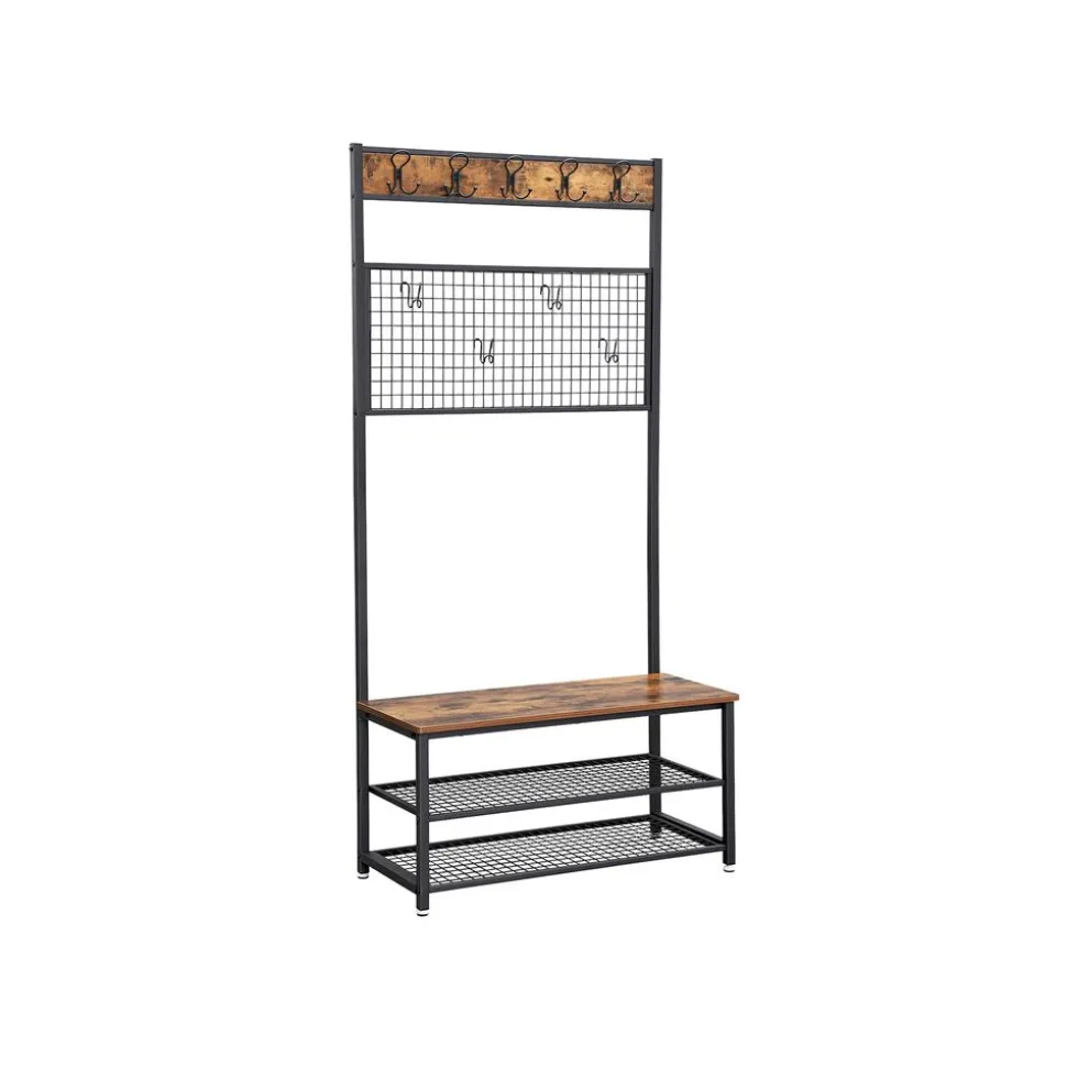 Sale SONGMICS Portemanteau grille industriel Marron Rustique