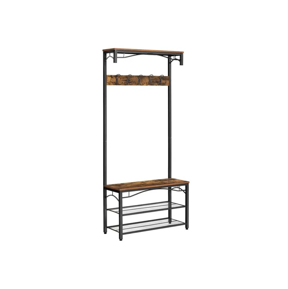 Sale SONGMICS Portemanteau industriel Brun Vintage Noir