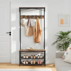 Sale SONGMICS Portemanteau industriel Brun Vintage Noir