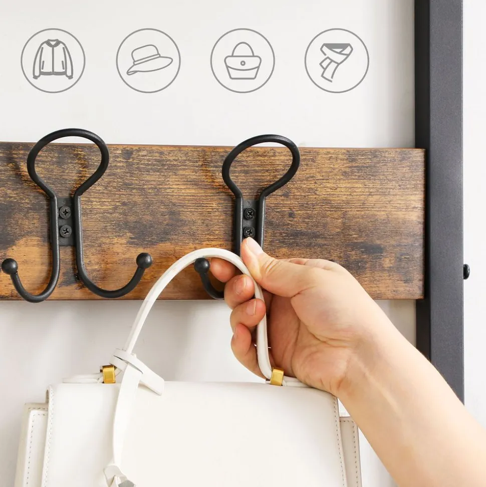 Sale SONGMICS Portemanteau industriel Brun Vintage Noir