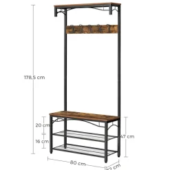 Sale SONGMICS Portemanteau industriel Brun Vintage Noir