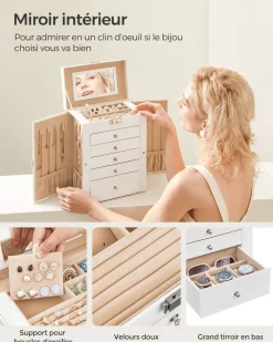 Fashion SONGMICS Portemanteau mural avec étagère de rangement