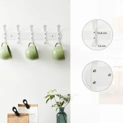 New SONGMICS Porte-manteau mural blanc