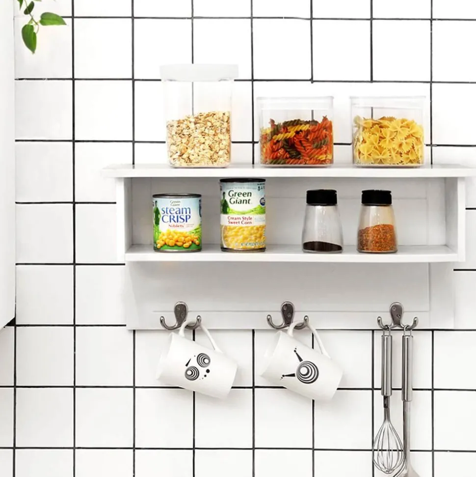 Store SONGMICS Portemanteau mural Blanc