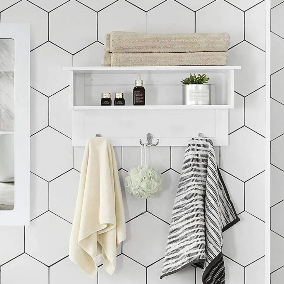 Store SONGMICS Portemanteau mural Blanc