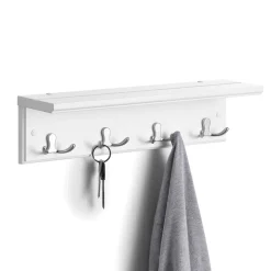 Outlet SONGMICS Porte-manteau mural étagère Blanc