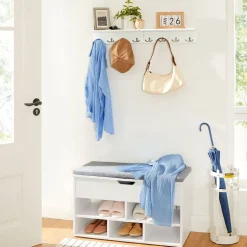 Outlet SONGMICS Porte-manteau mural étagère Blanc