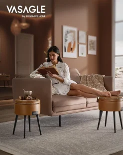 Best Sale SONGMICS Portemanteau sur roulettes marron rustique et noir d'encre