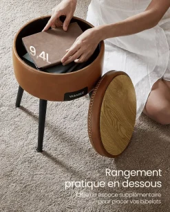 Best Sale SONGMICS Portemanteau sur roulettes marron rustique et noir d'encre