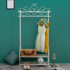 Best SONGMICS Portemanteau étagère beige Blanc