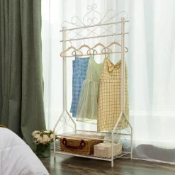 Best SONGMICS Portemanteau étagère beige Blanc