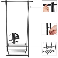 New SONGMICS Portemanteau étagère crème