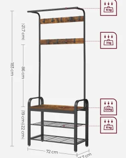 Store SONGMICS Portemanteau étagère industriel