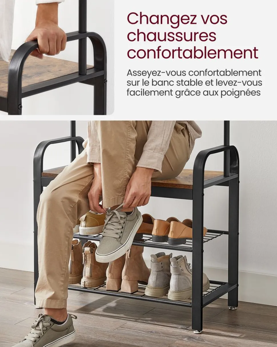 Store SONGMICS Portemanteau étagère industriel