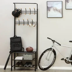 Sale SONGMICS Portemanteau étagère noir