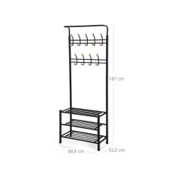Sale SONGMICS Portemanteau étagère noir