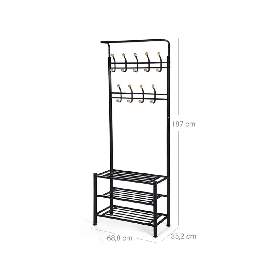 Sale SONGMICS Portemanteau étagère noir