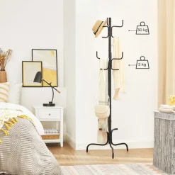 Hot SONGMICS Porte-manteaux 12 patères Noir