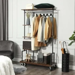 Best Sale SONGMICS Porte-manteaux mobile industriel Marron Rustique