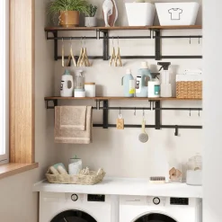 Cheap SONGMICS Porte-manteaux mural Brun Vintage Noir