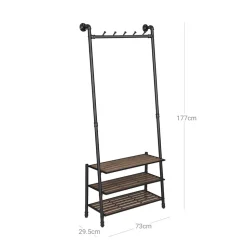 New SONGMICS Porte-manteaux penché industriel Marron Rustique