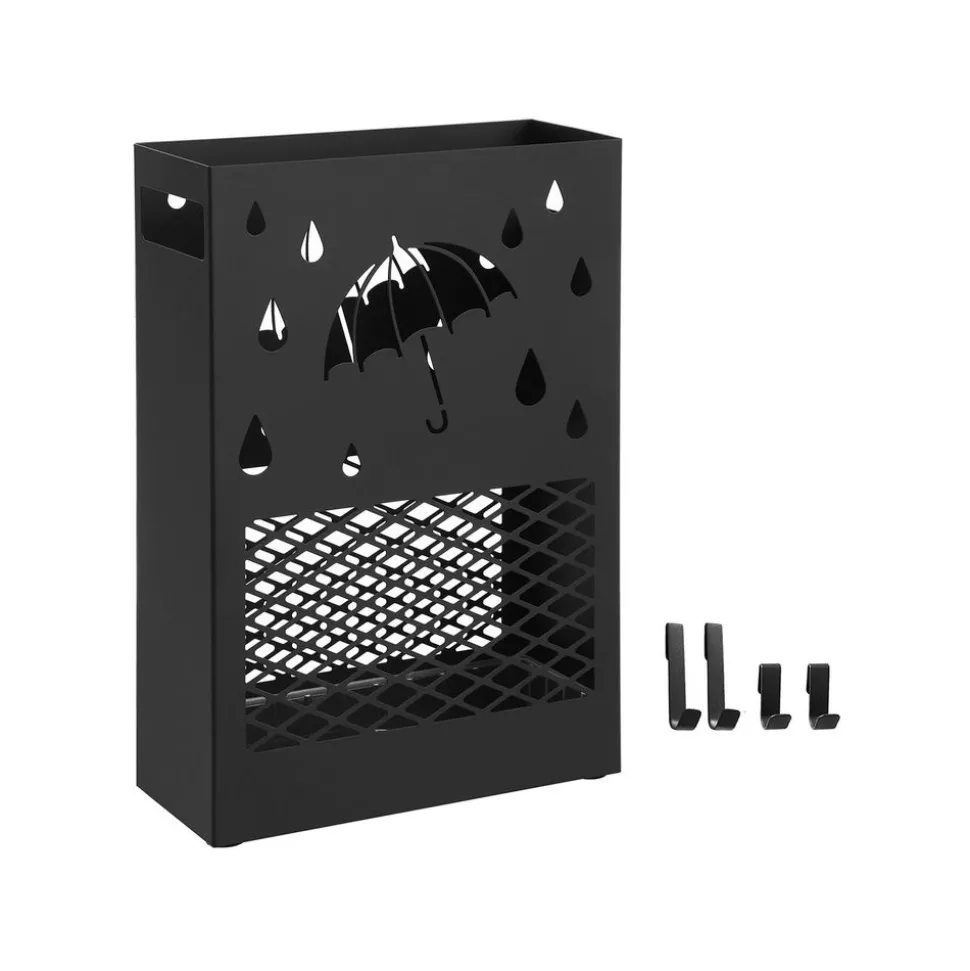 Fashion SONGMICS Porte-parapluies ajouré Noir