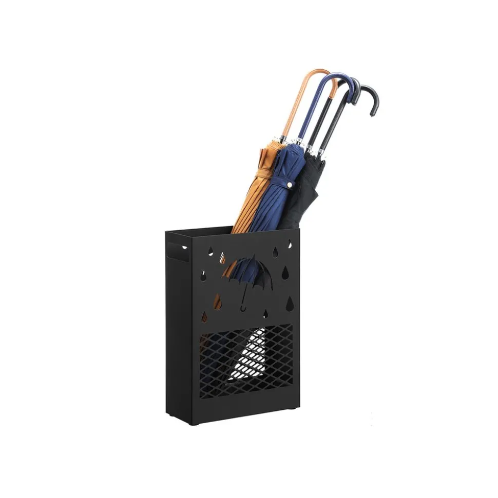 Fashion SONGMICS Porte-parapluies ajouré Noir