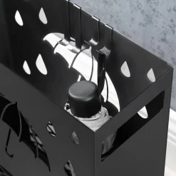 Fashion SONGMICS Porte-parapluies ajouré Noir