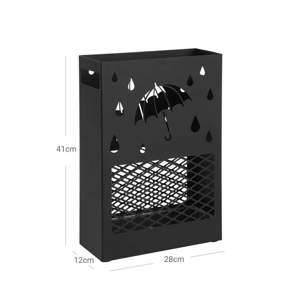 Fashion SONGMICS Porte-parapluies ajouré Noir