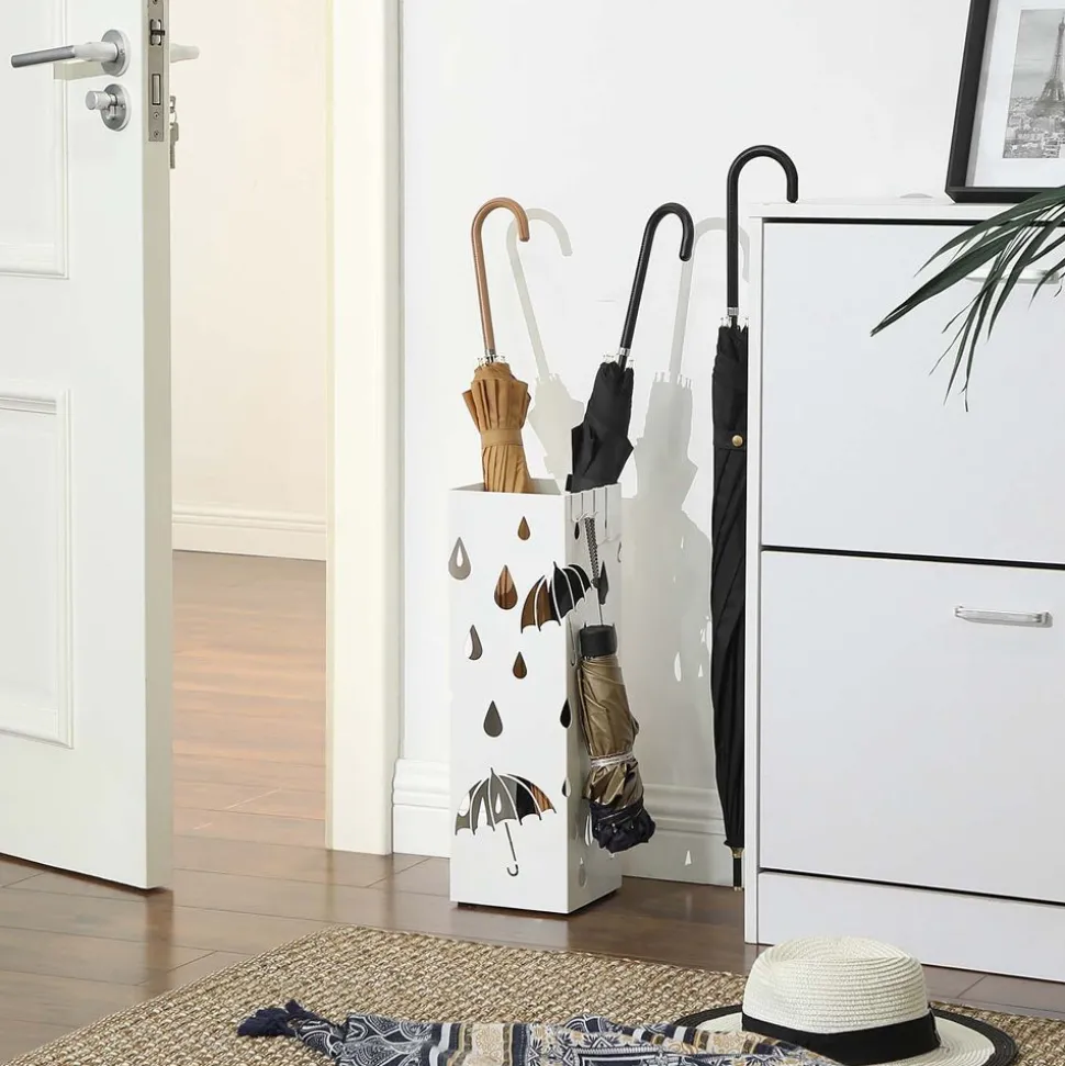 New SONGMICS Porte-parapluies gouttes blanc