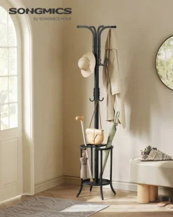 Cheap SONGMICS Porte-vêtement en métal 2 barres avec roulettes Noir